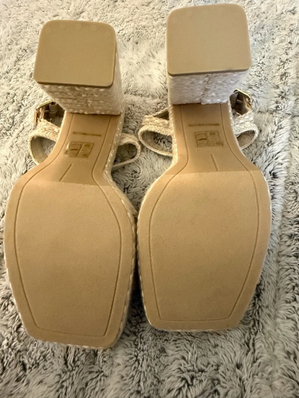 Dolce Vita Cream Braided Strap Block Heel Sandals - Picture 7 of 11